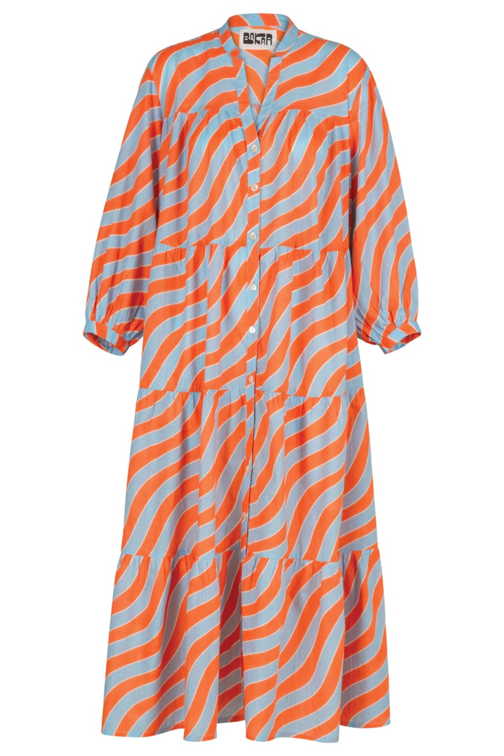 Orange and Blue Waves Jaipur dress