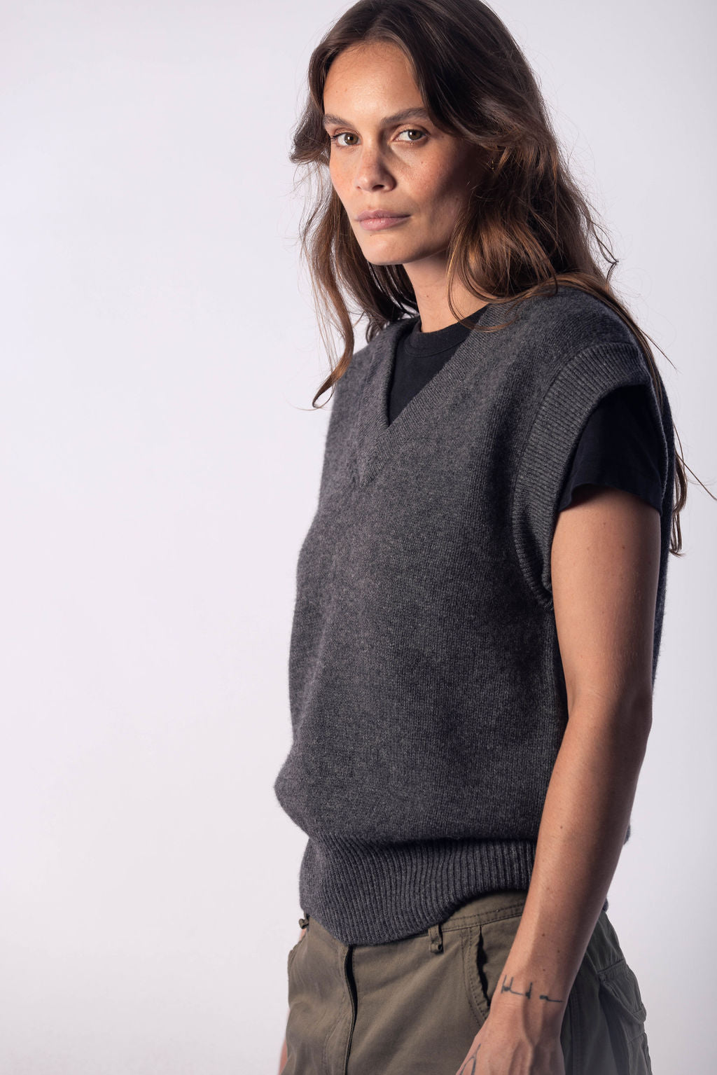 Wool pullover vest
